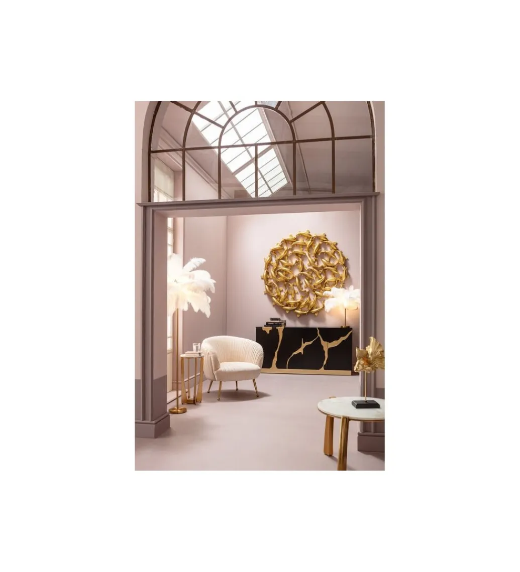 KDesign Lampa stołowa FEATHER PALM 60 cm pióra biała