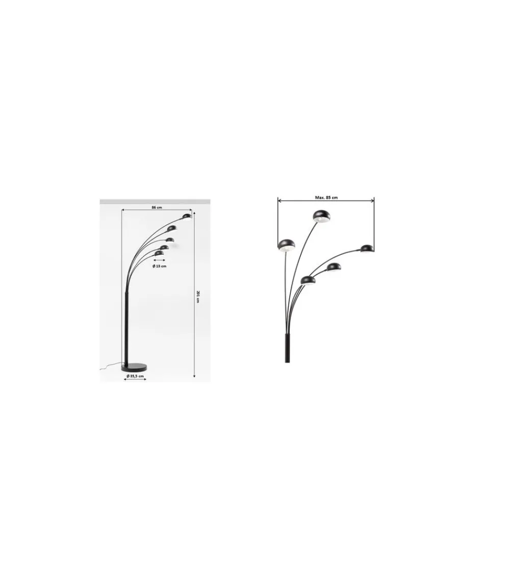 KDesign Lampa stołowa FIVE FINGERS 201 cm czarna