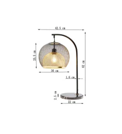KDesign Lampa stołowa GRATO 62 cm czarna
