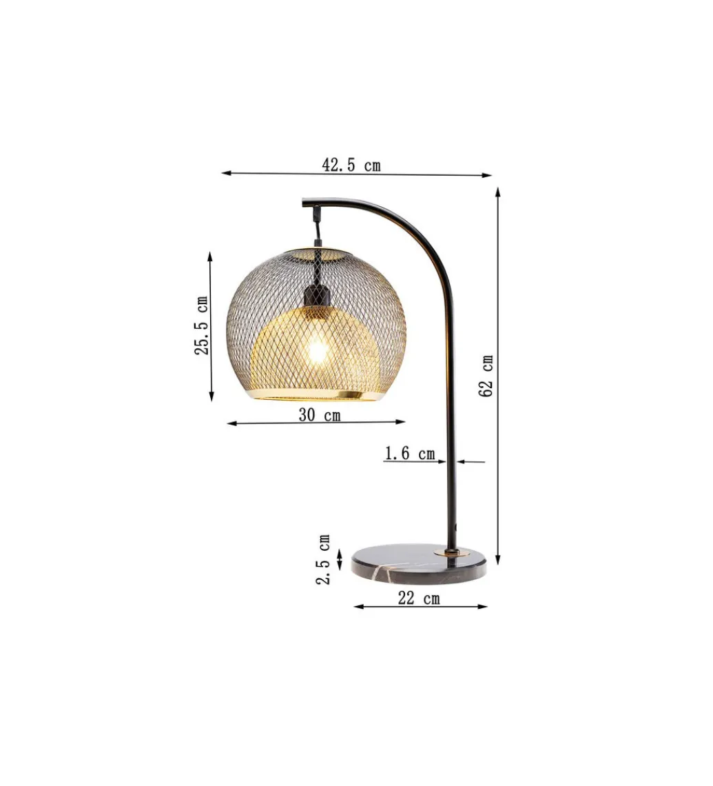 KDesign Lampa stołowa GRATO 62 cm czarna
