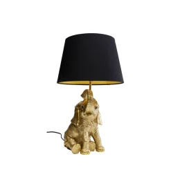 KDesign Lampa stołowa Happy Elefant 48 cm złoto czarna
