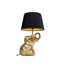 KDesign Lampa stołowa Happy Elefant 48 cm złoto czarna