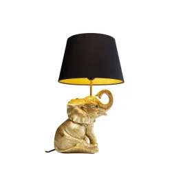 KDesign Lampa stołowa Happy Elefant 48 cm złoto czarna