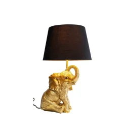 KDesign Lampa stołowa Happy Elefant 48 cm złoto czarna