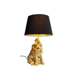 KDesign Lampa stołowa Happy Elefant 48 cm złoto czarna