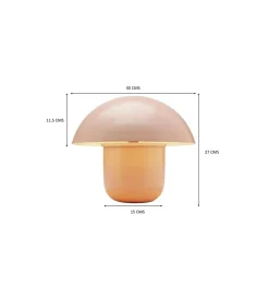 KDesign Lampa stołowa MUSHROOM 27 cm brzoskwiniowa