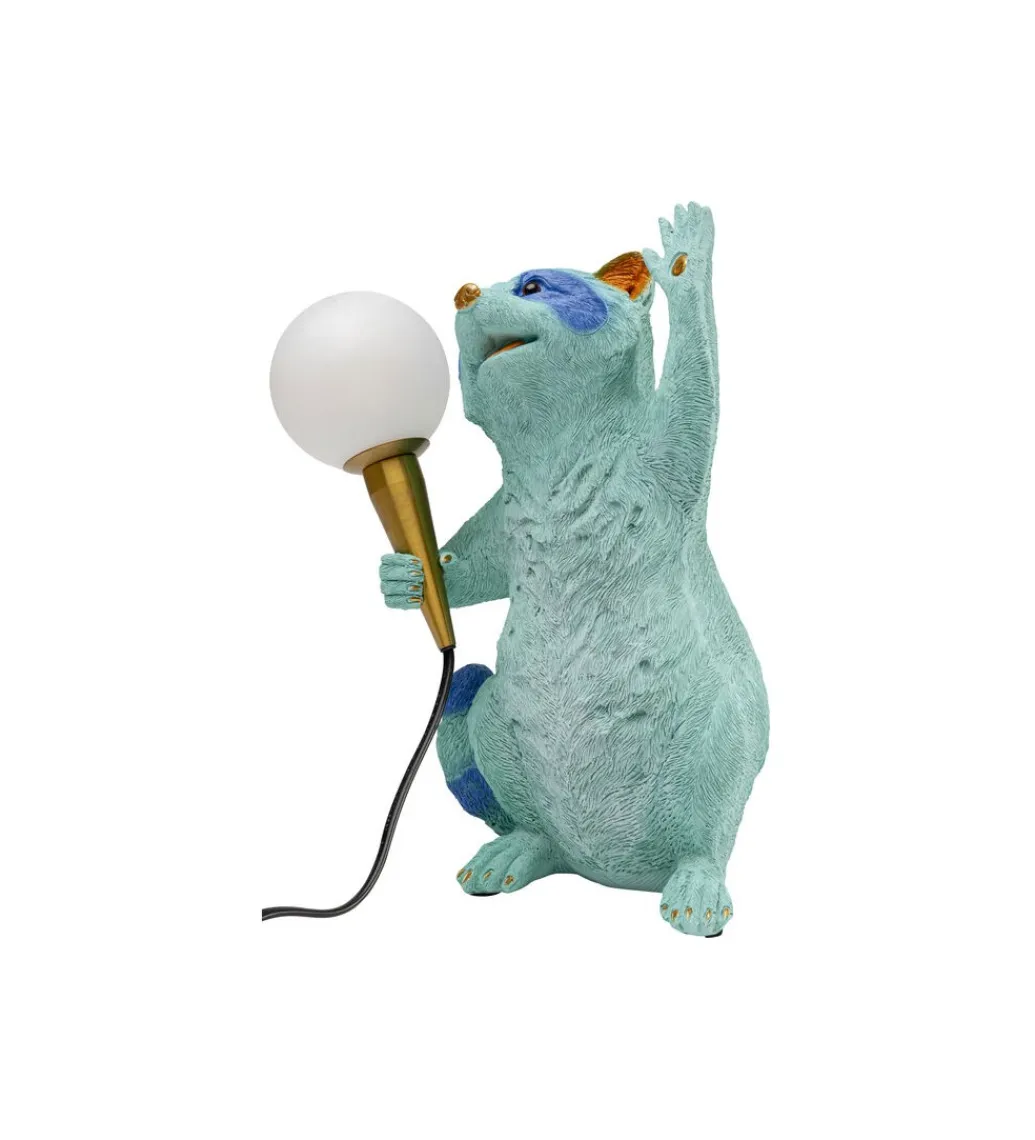 KDesign Lampa stołowa RACCOON 31 cm niebieska
