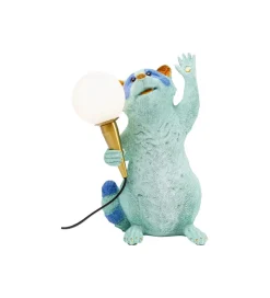 KDesign Lampa stołowa RACCOON 31 cm niebieska