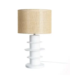 Zona-Design Lampa stołowa RESINA 55 cm biała naturalna