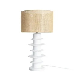 Zona-Design Lampa stołowa RESINA 70 cm biała naturalna