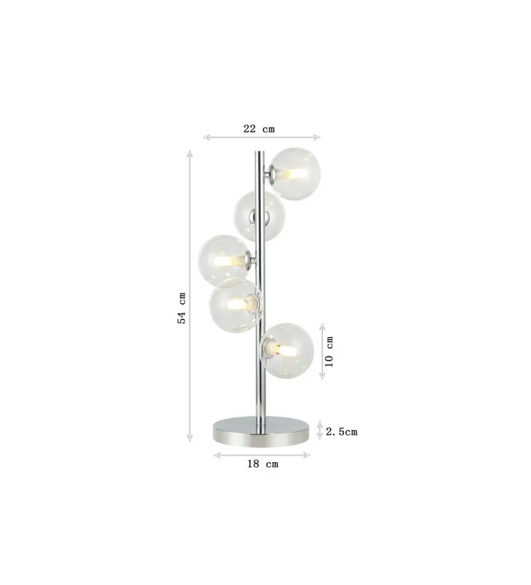 KDesign Lampa stołowa SCALA BALLS 54 cm chromowana