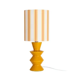 Zona-Design Lampa stołowa STRIPENMA 43 cm musztardowa kremowa