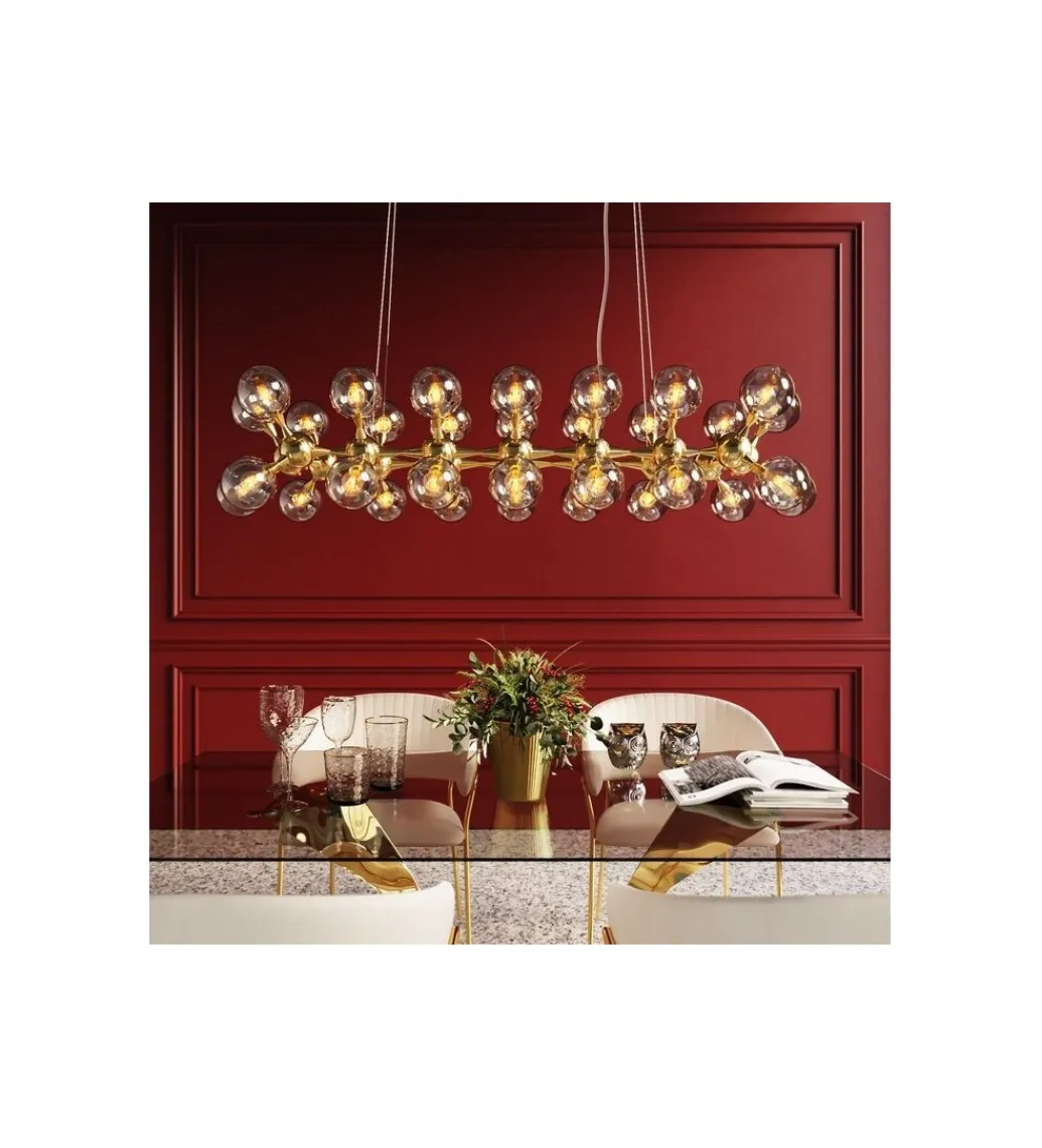 KDesign Lampa wisząca ATOMIC BALLS 140 cm złota