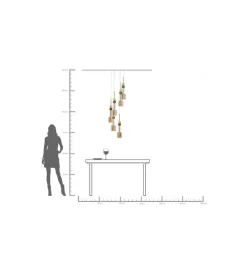 KDesign Lampa wisząca CANDY BAR 44 cm złota