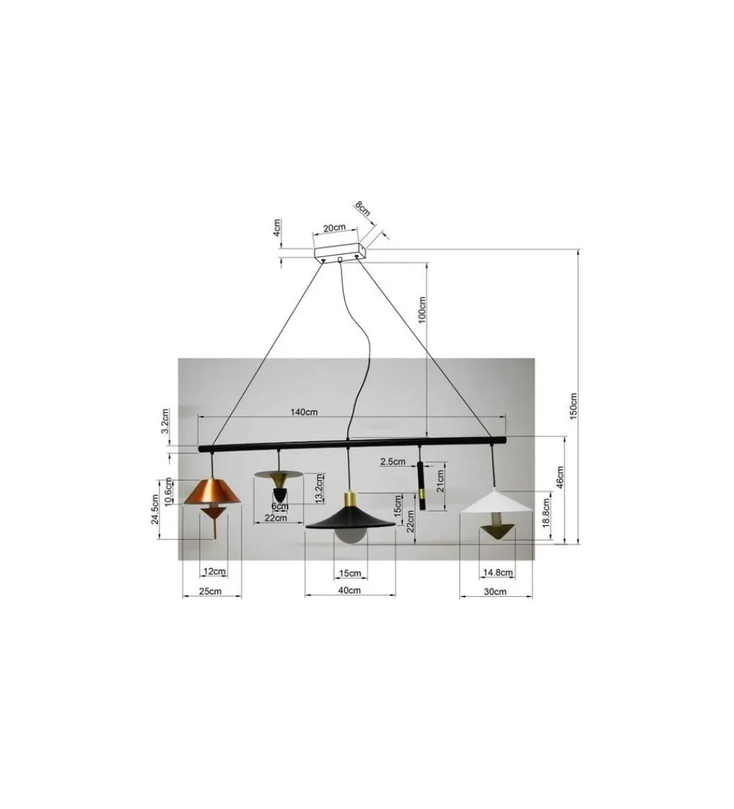 KDesign Lampa wisząca CAPPELLI 155 cm