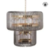DENZO Lampa wisząca CELINK 80 cm złoto szara