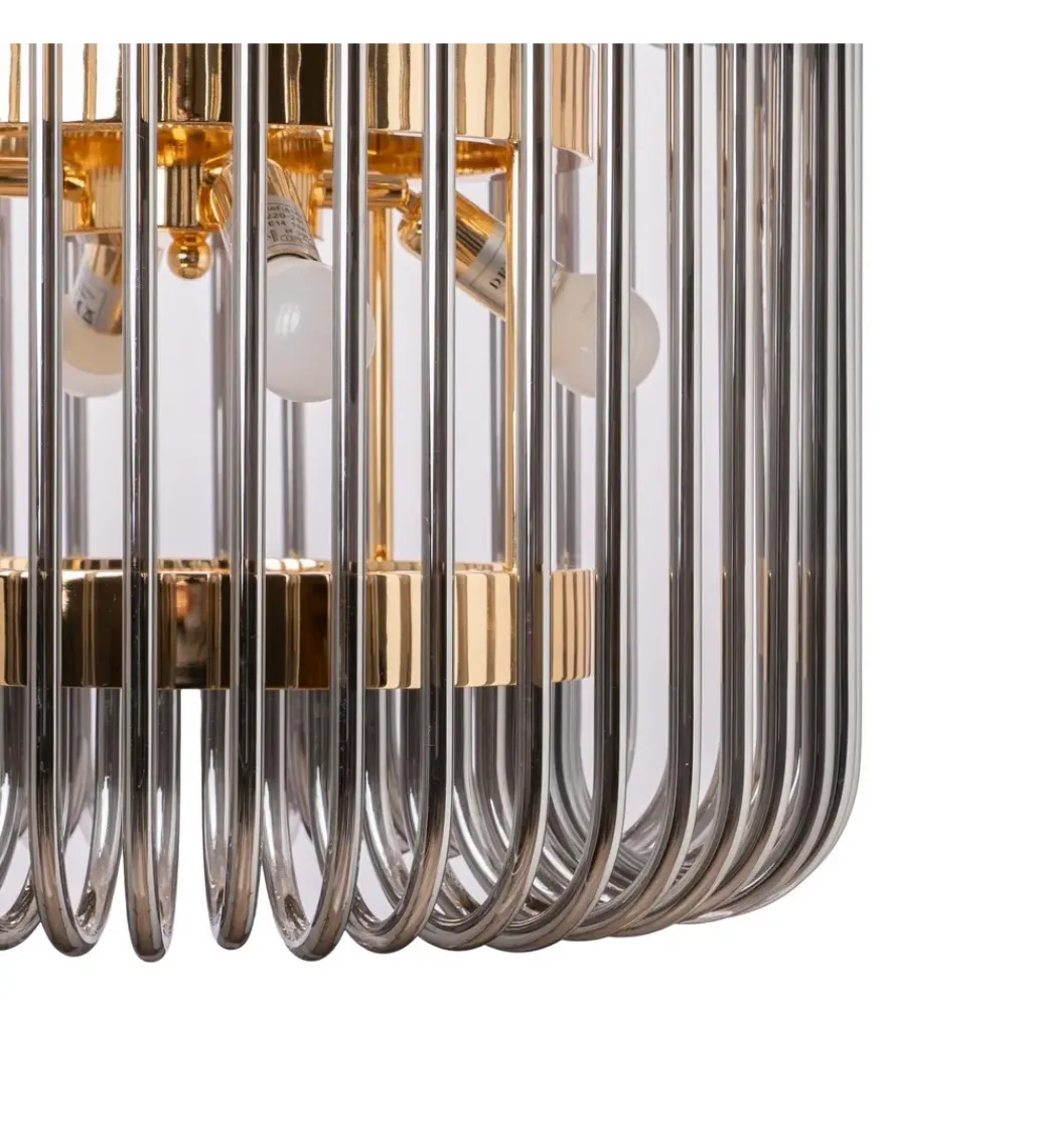 DENZO Lampa wisząca CELINK 80 cm złoto szara