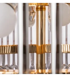 DENZO Lampa wisząca CELINK 80 cm złoto szara