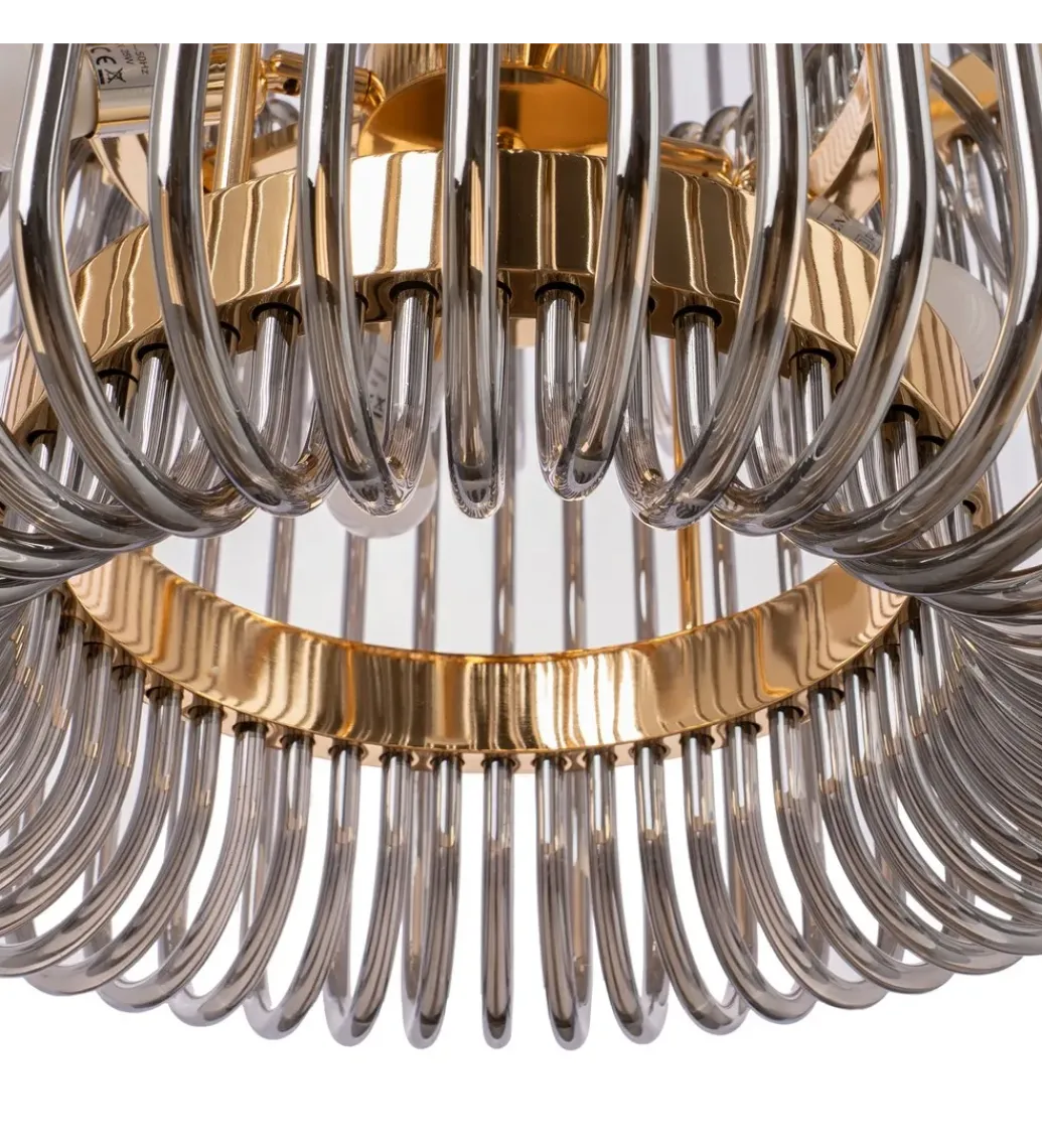 DENZO Lampa wisząca CELINK 80 cm złoto szara
