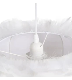 Zona-Design Lampa wisząca CLOUDI 40 cm Pióro biała