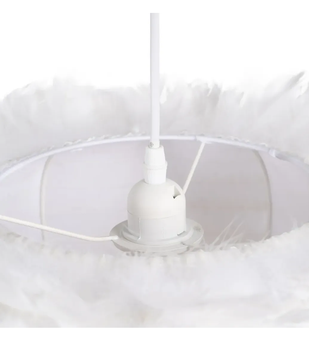Zona-Design Lampa wisząca CLOUDI 40 cm Pióro biała