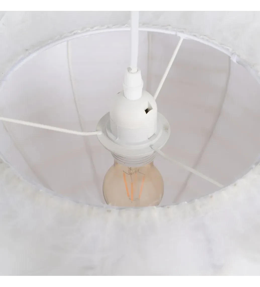 Zona-Design Lampa wisząca CLOUDI 40 cm Pióro biała
