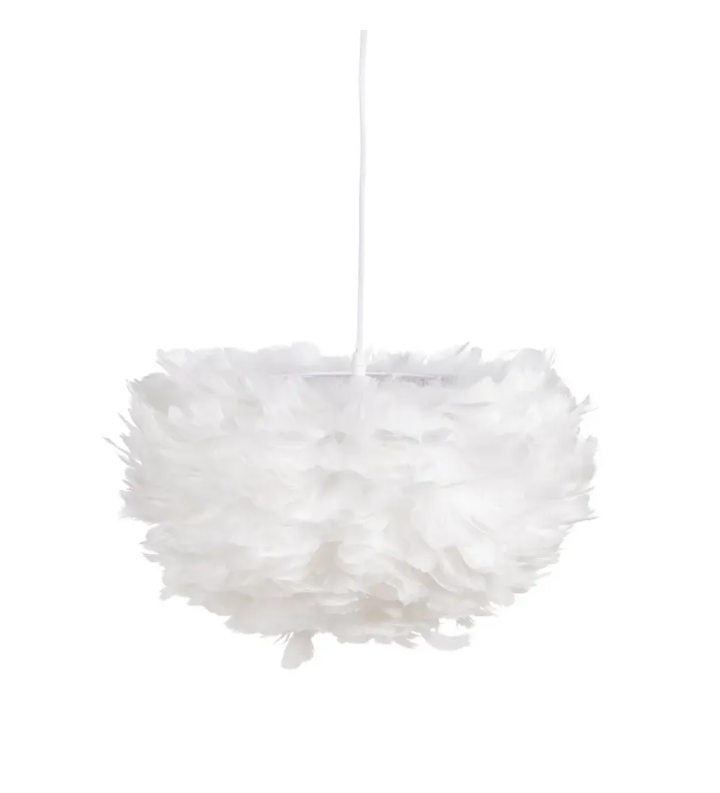 Zona-Design Lampa wisząca CLOUDI 40 cm Pióro biała