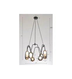 KDesign Lampa wisząca COLUMBO 58 cm czarna