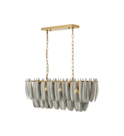 KDesign Lampa wisząca FEATHER 95 cm szara