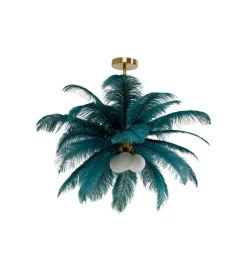 KDesign Lampa wisząca FEATHER PALM 87 cm zielona