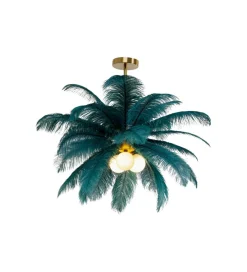 KDesign Lampa wisząca FEATHER PALM 87 cm zielona