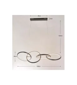 KDesign Lampa wisząca GALAXY LED 155 cm czarna
