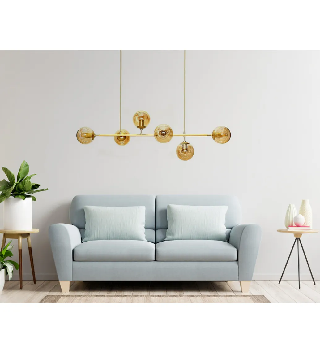 DOMENO Lampa wisząca MORIS 113 cm złota