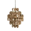 Zona-Design Lampa wisząca PORBELMA 58 cm złota naturalna