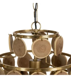 Zona-Design Lampa wisząca PORBELMA 58 cm złota naturalna