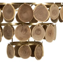 Zona-Design Lampa wisząca PORBELMA 58 cm złota naturalna