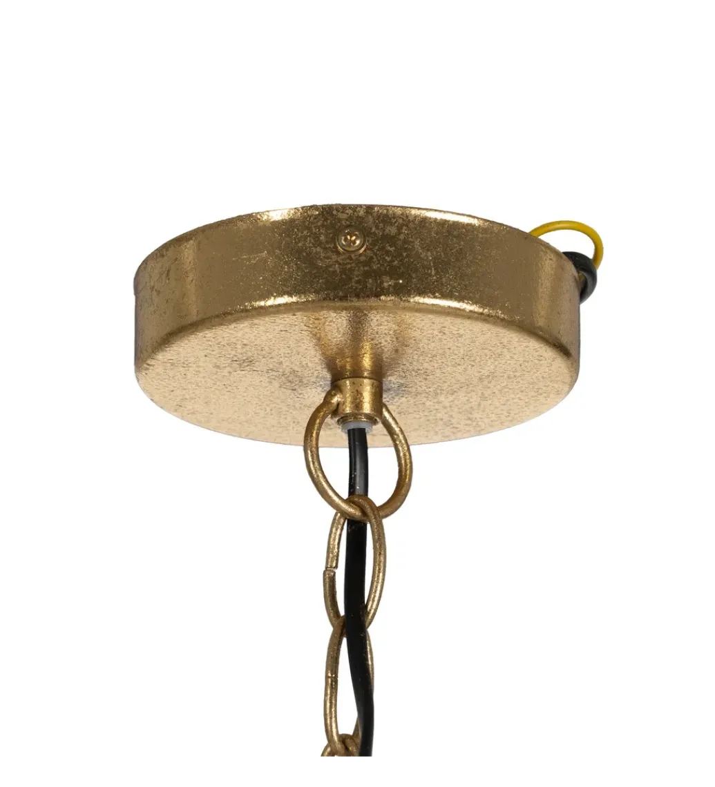 Zona-Design Lampa wisząca PORBELMA 58 cm złota naturalna
