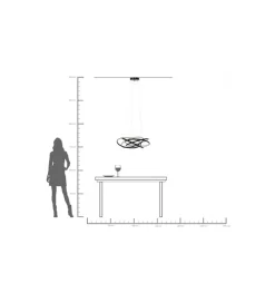 KDesign Lampa wisząca SATURN 72 cm czarna