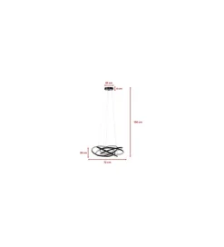 KDesign Lampa wisząca SATURN 72 cm czarna