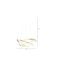 KDesign Lampa wisząca SATURN LED 75 cm złota