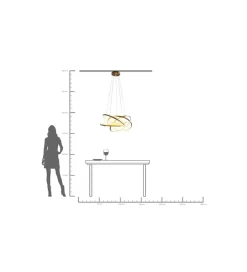 KDesign Lampa wisząca SATURN LED 75 cm złota