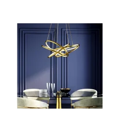 KDesign Lampa wisząca SATURN LED 75 cm złota