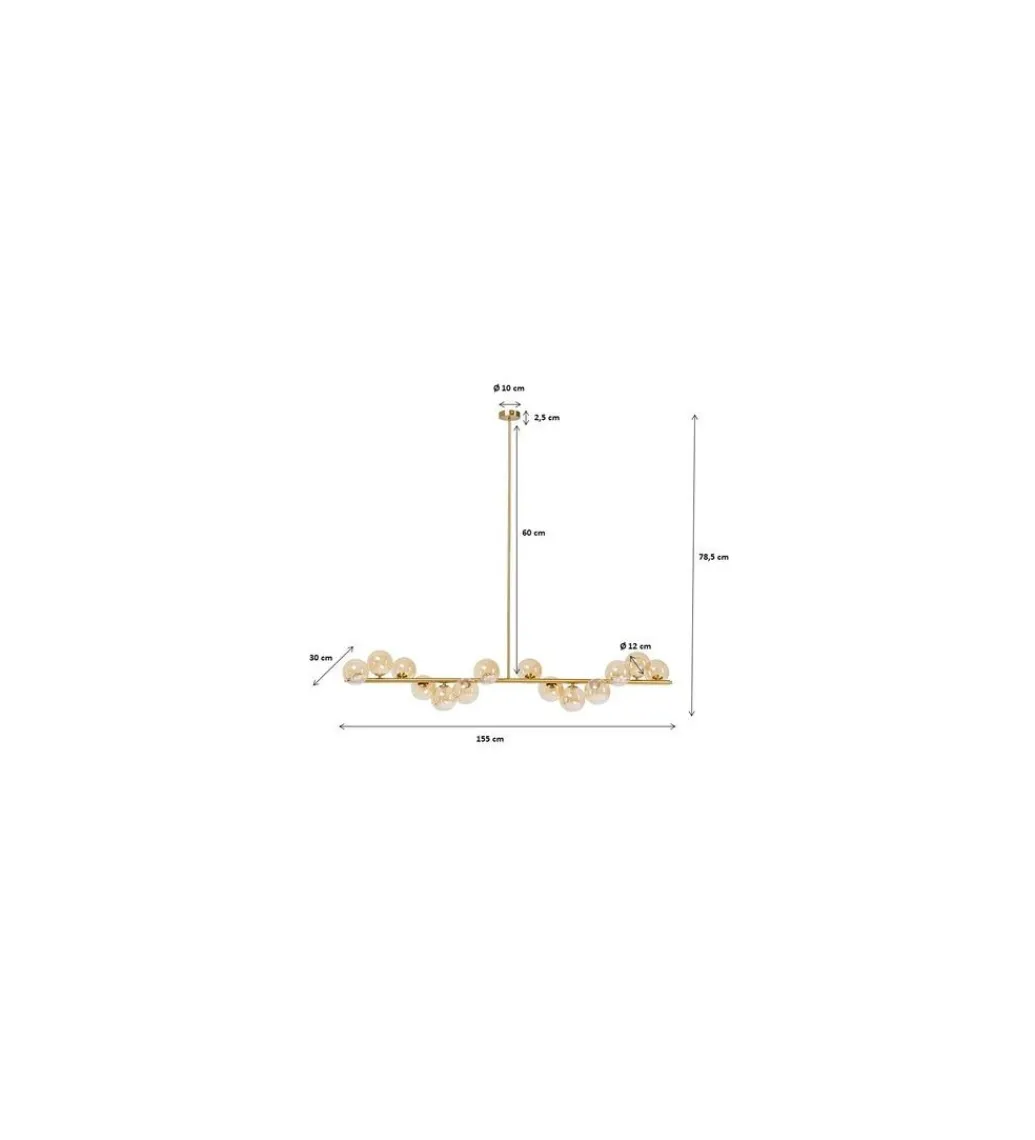 KDesign Lampa wisząca Scala Balls Brass 150 cm złota