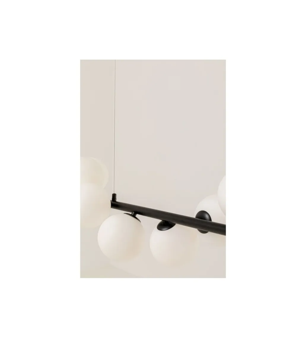 KDesign Lampa wisząca SCALA BALLS 150 cm czarna białe klosze