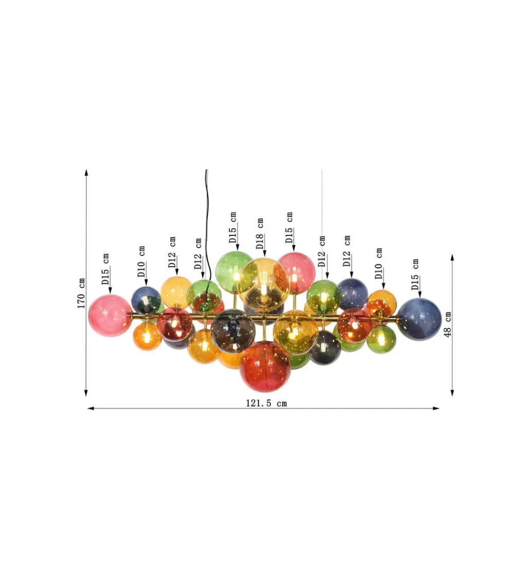 KDesign Lampa wisząca SCALA BALLS 124 cm wielokolorowa