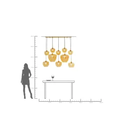 KDesign Lampa wisząca SPHERE AMBER TEN 160 cm złota