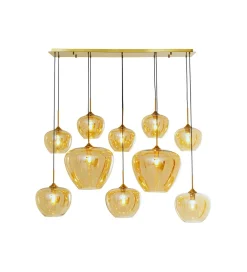 KDesign Lampa wisząca SPHERE AMBER TEN 160 cm złota