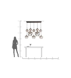 KDesign Lampa wisząca SPHERE SMOKE TEN 150 cm