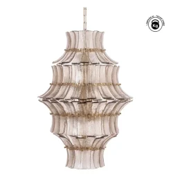 DENZO Lampa wisząca TEGOR 53 cm szare szkło