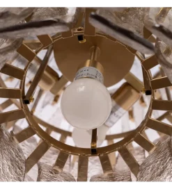 DENZO Lampa wisząca TEGOR 53 cm szare szkło